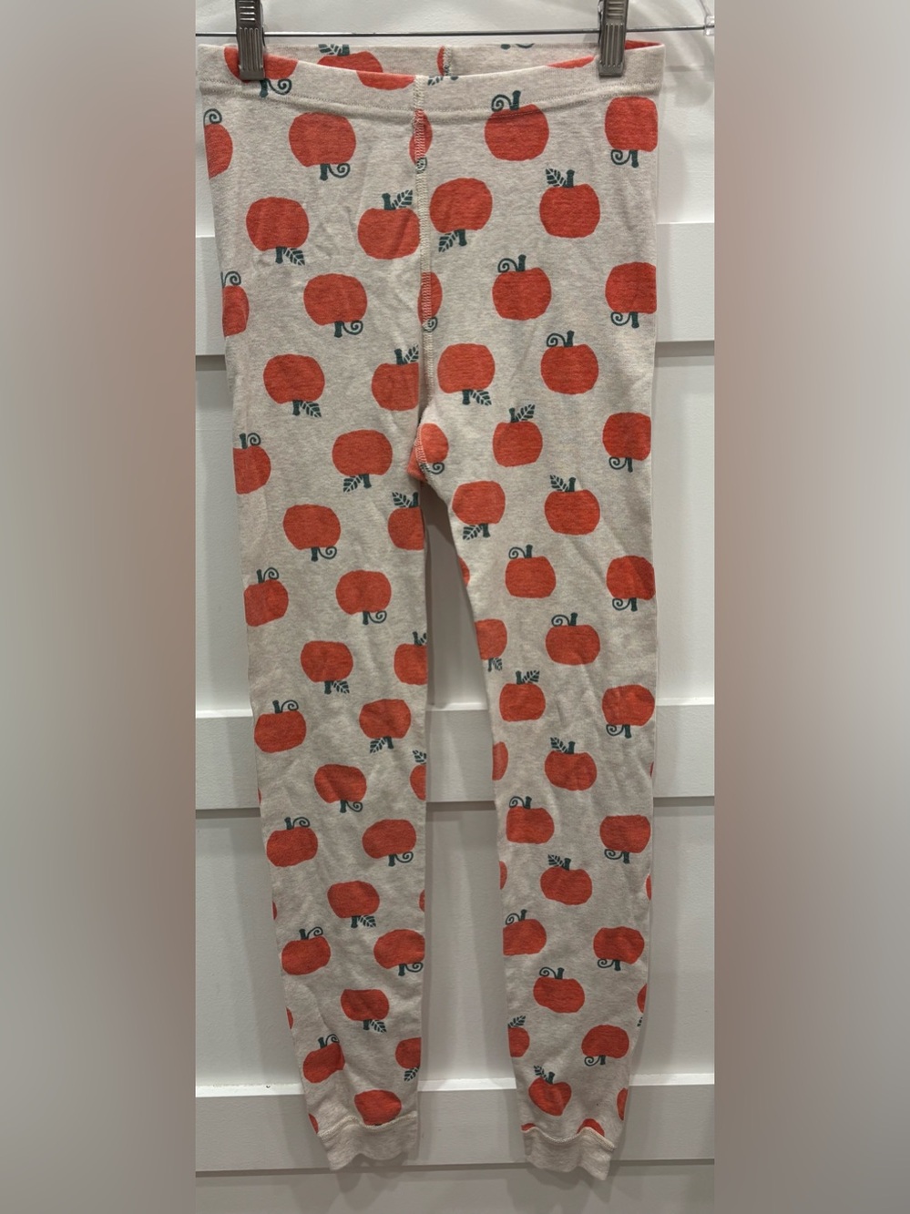 Hanna Andersson Cream 100% Organic Cotton PJ Bottoms with Pumpkin Print